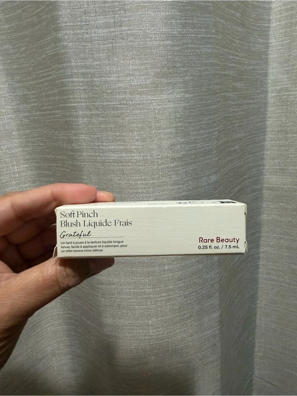 Rare Beauty Liquid Blush — Grateful (warm pink-red dot)